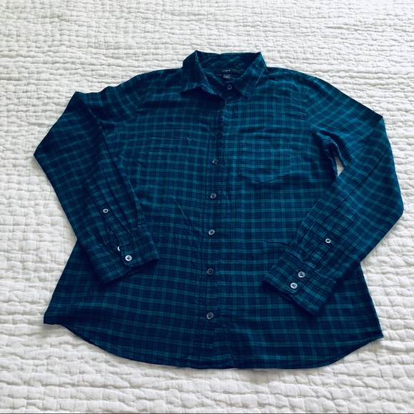 J. Crew Tops - J.Crew plaid button down shirt size small